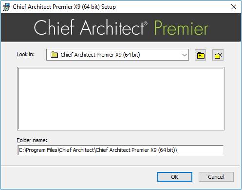 Chief Architect X9 Choose Installation Location 5. This window is only found in the Windows version.