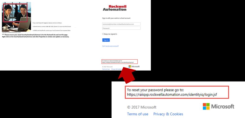 3. At the bottom right of the MFA login page, you will see the message To reset your password please go to: