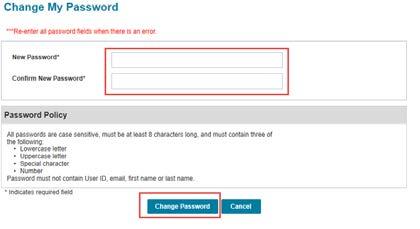 3. Under dashboard select Change My Password. 4.