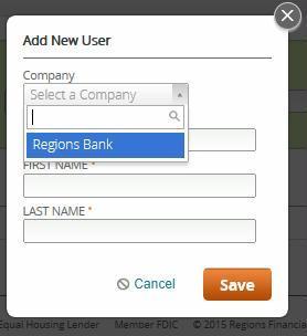 In the drop down, select the company to which you want the user to be added.