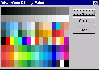 If you plan to run the display on an PC-client (Windows platform), use the Windows Color Dialog. Figure 44.