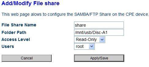 3. Select Share Management from the Content Sharing, then click Add, The shares for