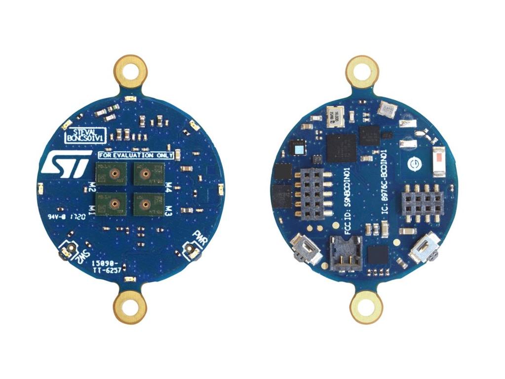 Content of the starter kit 1 Content of the starter kit STEVAL-BCNCS01V1 - BlueCoin Core System board features Very compact module for motion, audio and environmental sensing and Bluetooth low energy