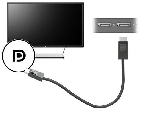 Connecting a DisplayPort device NOTE: To connect a DisplayPort video device to your dock, you need a DisplayPort cable, purchased separately.