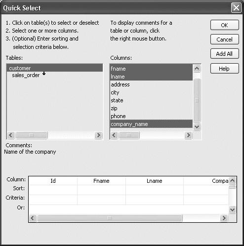 Create and preview a new DataWindow object 5 Select Quick Select as the data source and select the Retrieve On Preview check box if it is not already selected. Click Next.