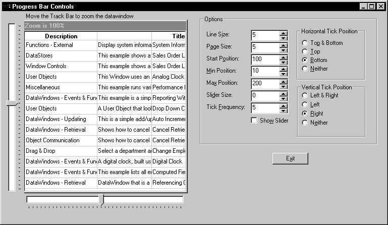 CHAPTER 1 Introduction to PowerBuilder Windows can have various kinds of controls, as illustrated in the following picture: DataWindow objects On the left of the window is a DataWindow control with