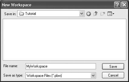 Lesson 1 Starting PowerBuilder 5 Type MyWorkspace in the File name text box. 6 Click Save.