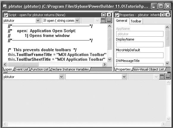 Lesson 2 Customizing the PowerBuilder Environment Add an extra Script view The default Application painter layout actually has two Script views.