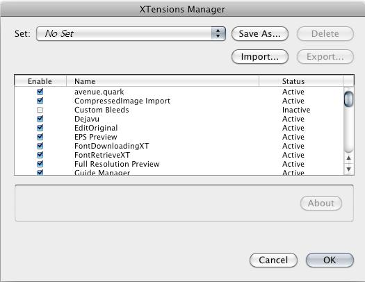 QuarkXPress 4, 5, and 6 Users * It is recommened to save as PostScript for distilling XTensions Manager Disable the OPI and Custom Bleeds Xtensions XTenaions Manager Load the Print Style Download the