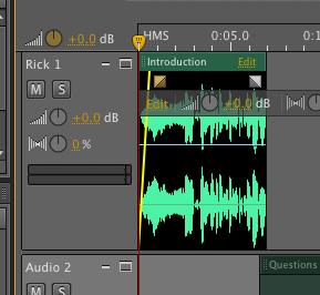 Applying fades To apply a fade to an audio file, click and drag the fade handles.