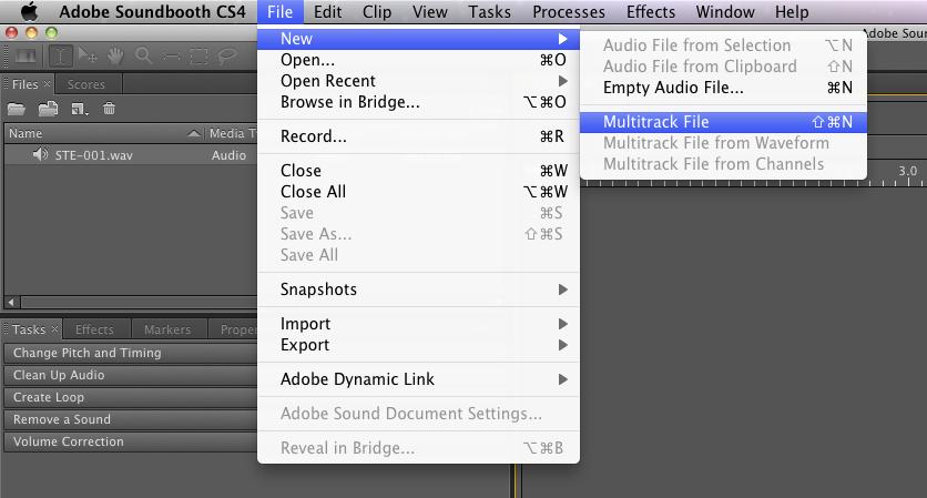 Creating a Multi track File Before you can begin editing your audio (or even save your project) you ll need to create a Multitrack File. A track is a space where you keep pieces of audio.