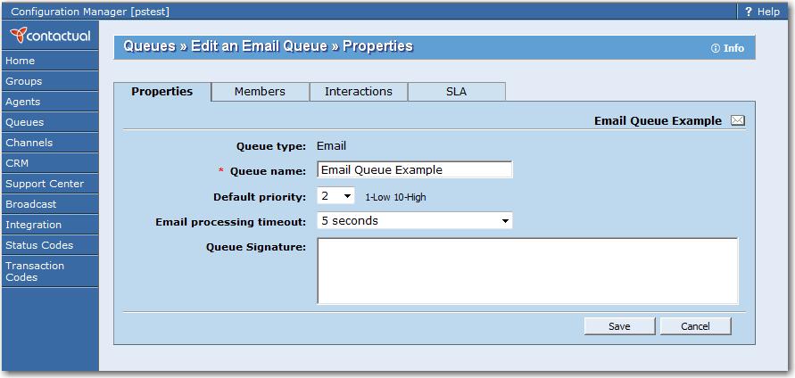 Configuring Email Message Priorities with the Interactions Tab Configuring Phone Queue Service Level Agreements (SLA) Configuring Email Queue Preferences with the Properties Tab Use the Email Queue,