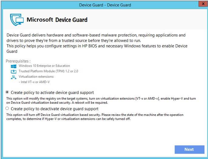 9 Device Guard (Windows 10 only) Device Guard is included with Windows 10 and provides hardware- and software-based malware protection, by verifying that applications and drivers are from a trusted