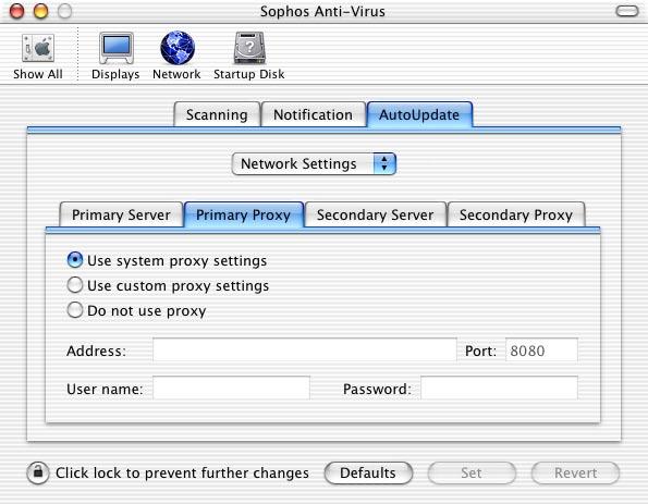 4. If you access the internet via a proxy server, click the Primary Proxy tab.