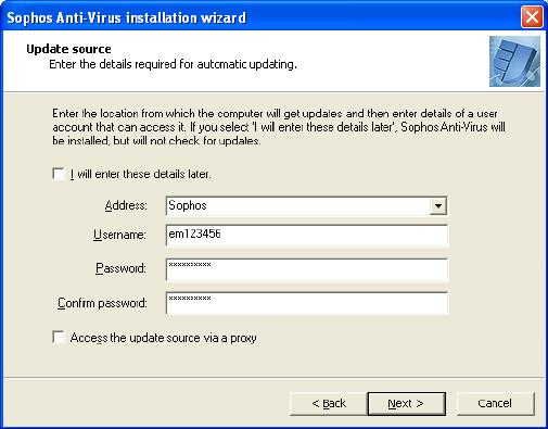 2.2 Install Sophos Anti-Virus 1. On the Welcome page of the Sophos Anti-Virus installation wizard, click Next to start installing. 2.