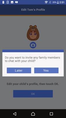 Follow the same steps to edit your child's profile name and image and touch "OK" when you're done.