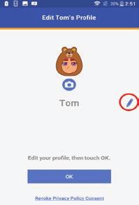 If you want to use a photo in your child's profile, touch the Note: The Children tab is only visible if you are logged in to the family account.