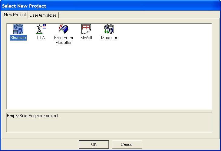 Getting Started Starting a project Before starting a project, the program needs to be run first. Starting the program 1. Double-click on the shortcut Scia Engineer on the Windows Desktop. Or: 2.