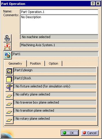 2. Click on the Machine icon in the Part Operation