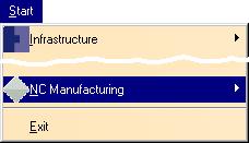 Accessing NC Manufacturing Verification This procedure describes how to access NC Manufacturing Verification through NC Manufacturing Review.