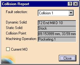 Page 28 Note this Collision Report dialog box differs from that generated in video mode. This Collision Report dialog box is available only after video simulation is complete.