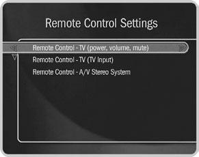Instructions: Power, Volume, Mute, TV Input Instructions: Power, Volume, Mute, TV Input 1. Go to the Remote Control Setup screen.