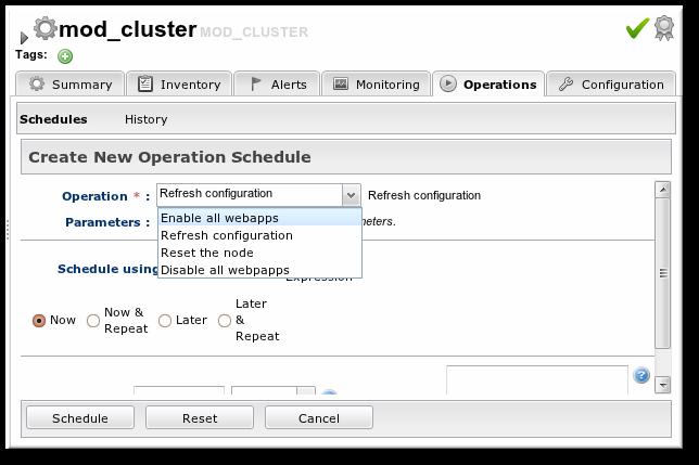 4. MANAGING MOD_CLUSTER DEPLOYMENTS Figure 5. Running Server-Level Operations 4.3.