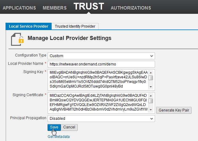 STEP 1: ESTABLISH TRUST TO SAP NETWEAVER CLOUD IN ITELO S CORPORATE IDP The first step in this tutorial is about adding a new Trusted Provider in SAP NetWeaver Single Sign-On for the xleave