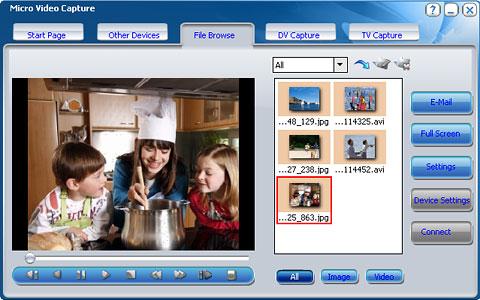 Micro Video Capture File Browse Micro Video Capture allows you to preview video files or images you captured from video devices and perform a list of operations on them.