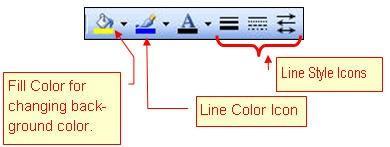 The object background color can be changed while active, by selecting the Fill color icon on the
