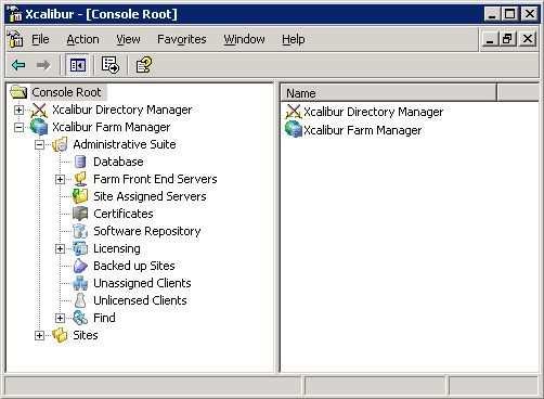 4) Select and expand Administrative Suite to display the full directory tree, as illustrated.