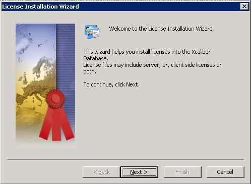 Welcome to the License Installation Wizard window, as illustrated.