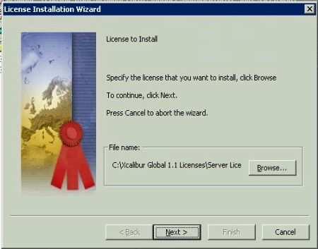 10) The selected path and file name are displayed in the License to Install window, in the section