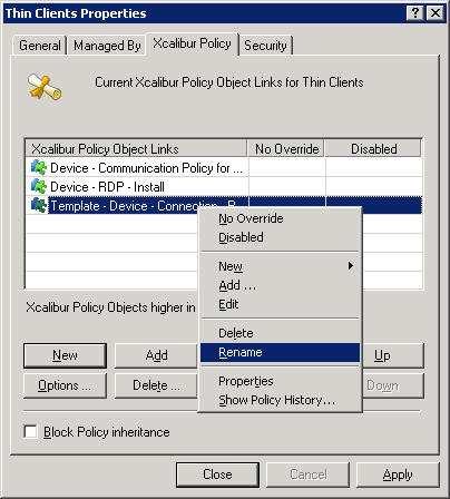 Creating an RDP Connection via an Xcalibur Policy This procedure enables you to create an RDP connection via an Xcalibur policy.