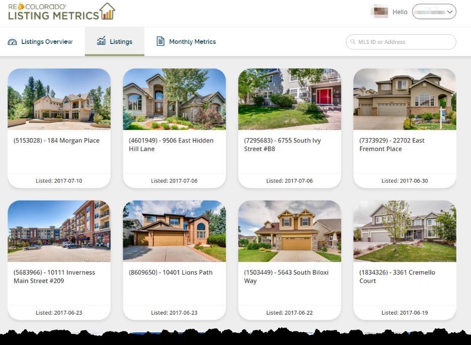 Listings The Listings page is an overview page that displays all of your active and under contract status listings.