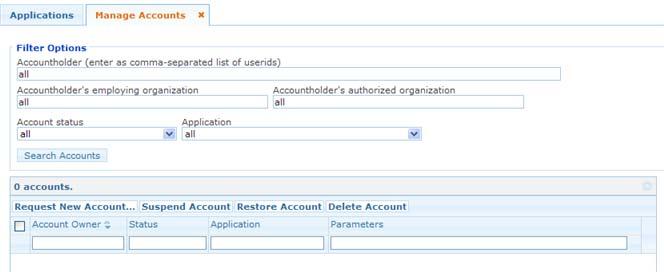 Administering the Portal Follow these steps to request a new account for an