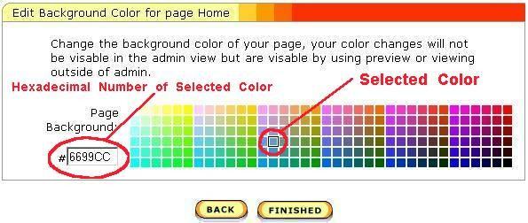 4. Click the desired color for the Tab or Page then click Finished. The Edit/Arrange/Delete My Content window is displayed.