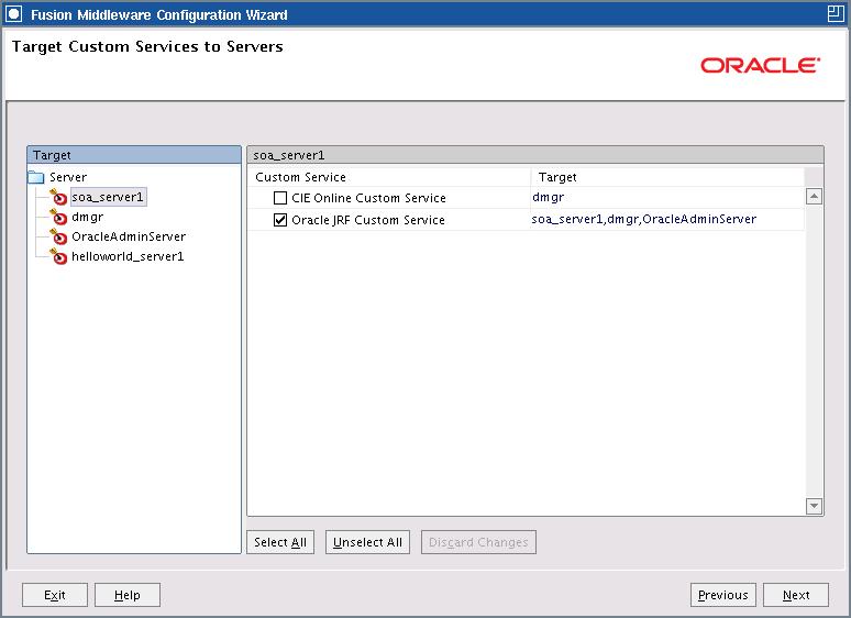 Target Custom Services to Servers 3.23 Target Custom Services to Servers Use this screen to target custom services to the appropriate servers. You cannot target custom services to clusters.