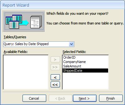 Start the Report Wizard 1) On the Create tab, in the Reports group, click Report Wizard.