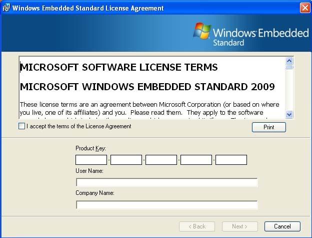 phycore Z500PT QuickStart Instructions 2.2 License Agreement After starting the installation you are prompted to enter your license information.