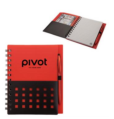 Junior Tonga Notebook & Stylus Pen, Poly # LAG-S003 product size: 6 x 7 product color: red imprint: 1 color-white