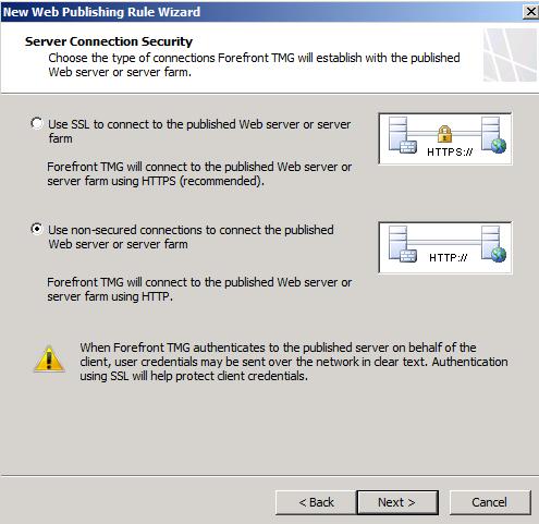 Figure 5: HTTP Webserver publishing Next, enter the FQDN of the internal CA Server in