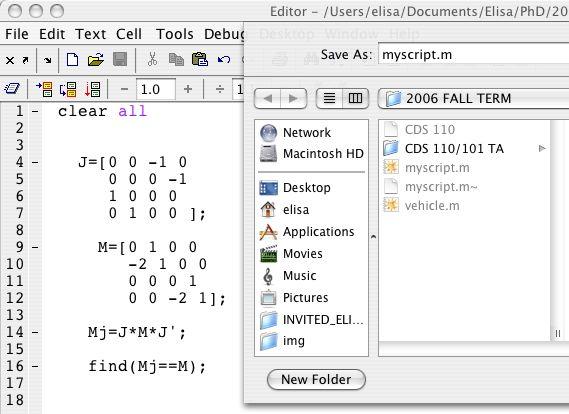Create a script Outline Scripts and data management Go to File New M-file.