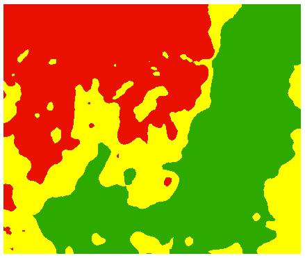 To generalize further and reduce the number of isolated blobs, you may apply a median filter, via ArcToolbox ( ) Spatial Analyst Tools Neighorhood Focal Statistics.