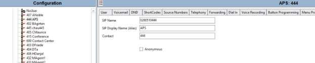The values entered for the SIP Name and Contact fields are used as the user part of the SIP URI in the From header for outgoing SIP trunk calls.