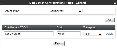 7.2.4 Server Configuration Session Manager This section defines the Server Configuration for the Avaya SBCE connection to Session Manager. 1.
