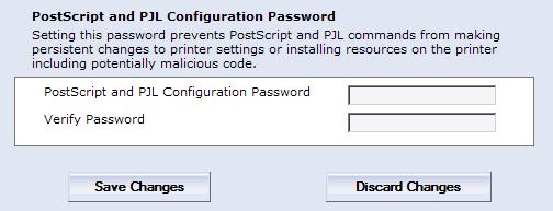Process to Deny Access to Configuration Changes Made via PostScript and PJL and to Download Firmware Use the steps listed below for the indicated products to deny access to configuration changes made