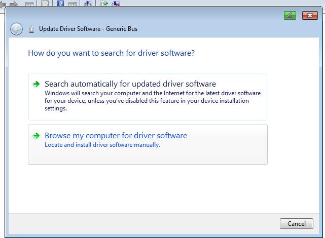 Updating the USB driver If the musicbox is listed under Bluetooth radio device, as in the image below, the driver has been incorrectly installed.