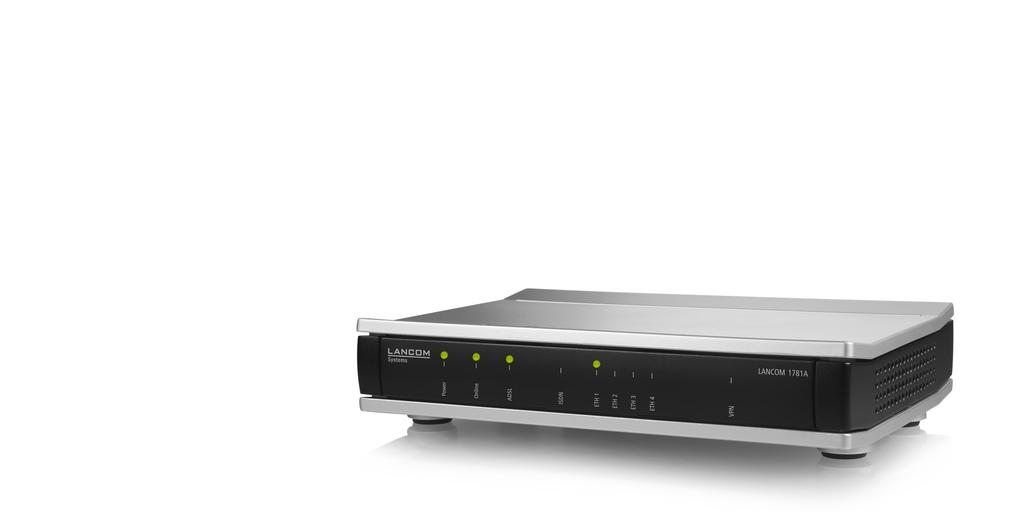 Router & VPN Gateways LANCOM 1781A Business VPN router with an integrated ADSL2+ modem for secure multi-site networking The LANCOM 1781A is a professional, high-performance VPN router with an
