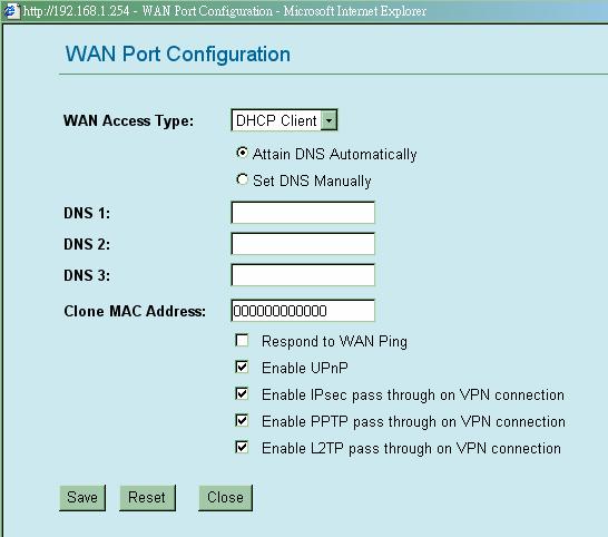 WAN Port information. Delete Selected: To delete clients from access to this Router, you may firstly check the Select checkbox next to the MAC address and Comments, and press Delete Selected.